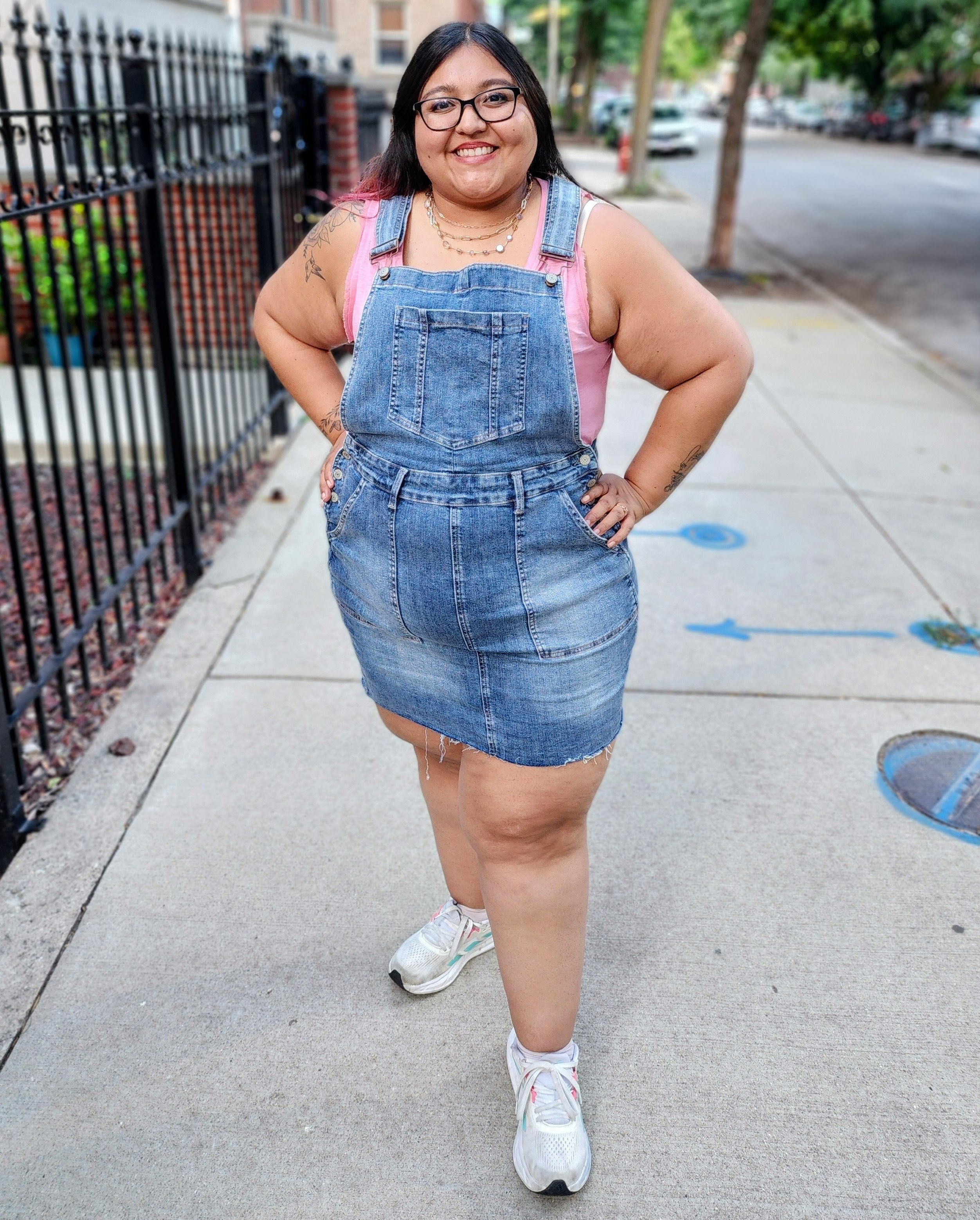 High Waist Denim Jumper