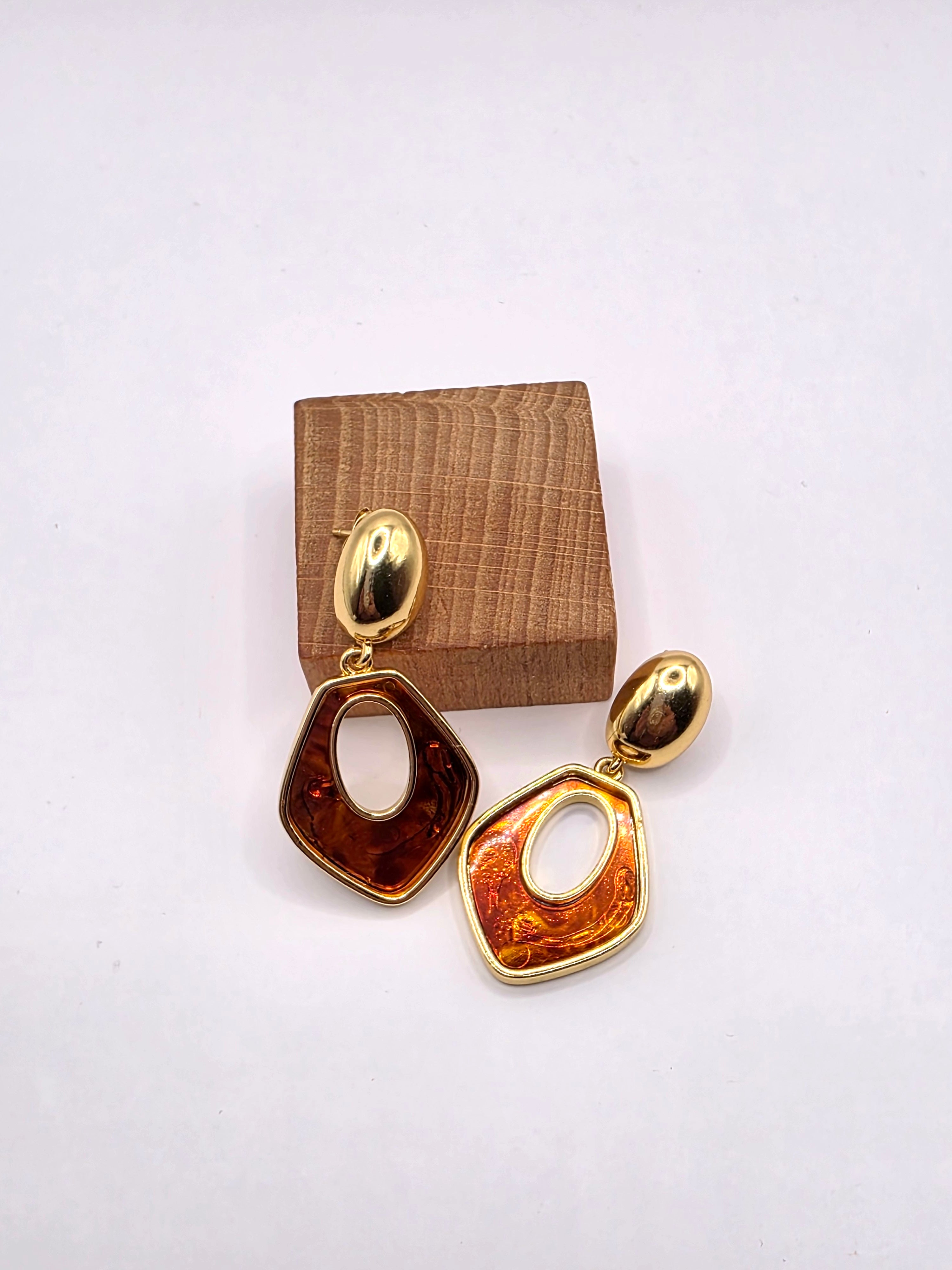 Brown Statement Earrings