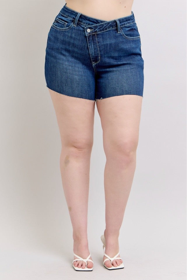 Criss-Cross Waistband High Waisted Shorts