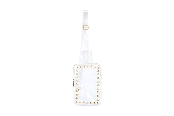 Transparent crossbody bag with golden details