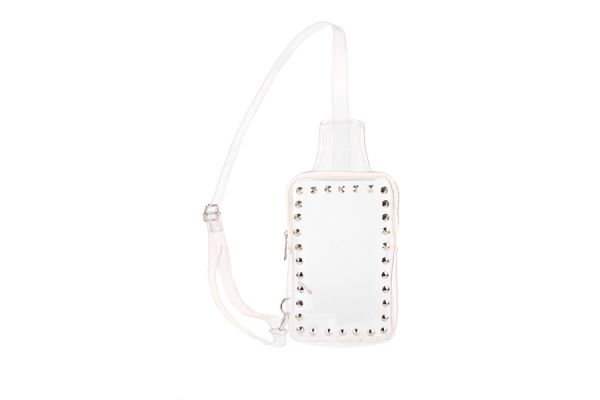 Transparent crossbody bag with silver details