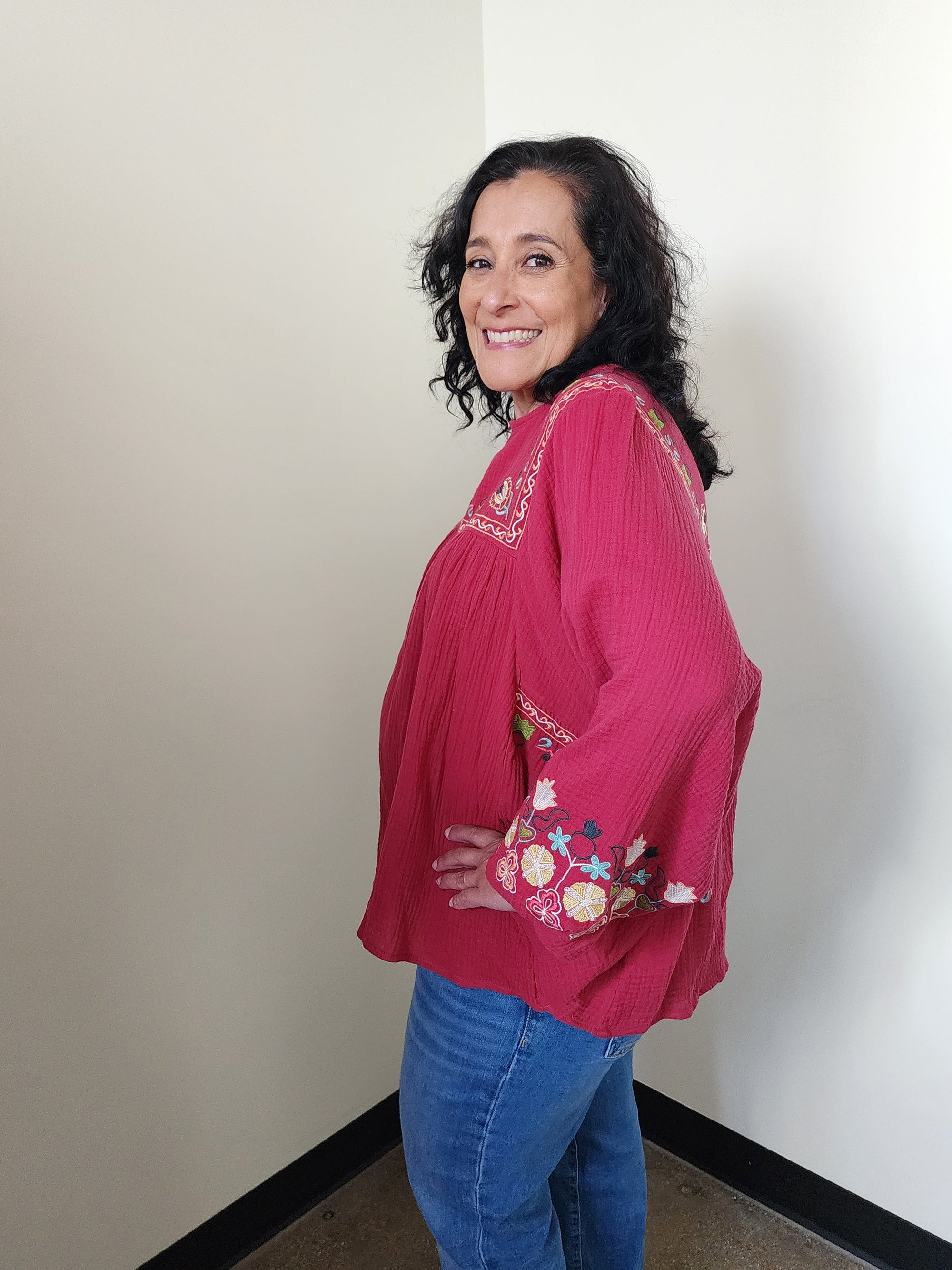 Embroidered Cotton Gauze Tunic