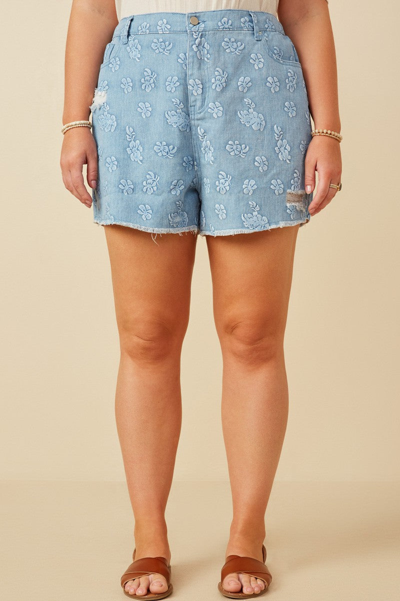 Floral Denim Shorts