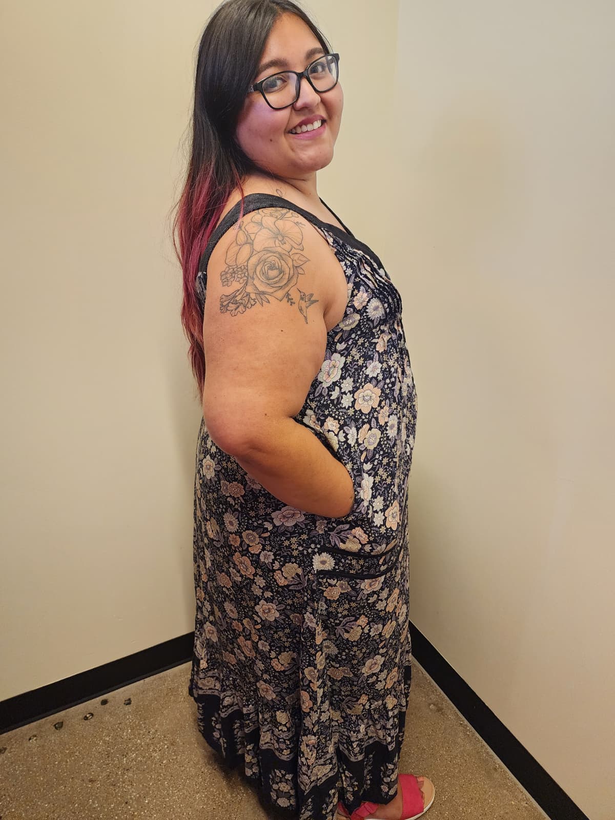 Floral V Neck Sleeveless Maxi Dress