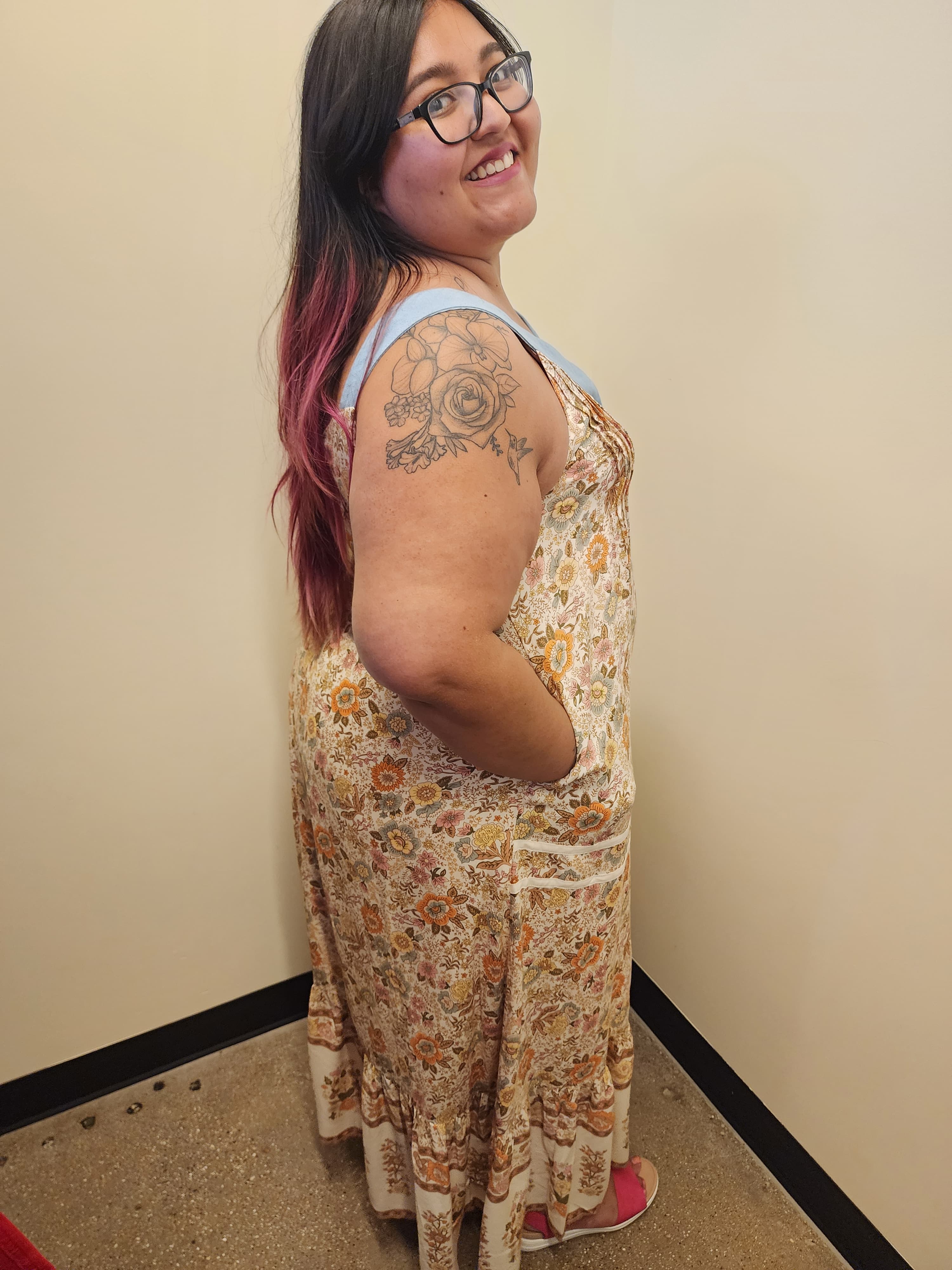 Floral V Neck Sleeveless Maxi Dress