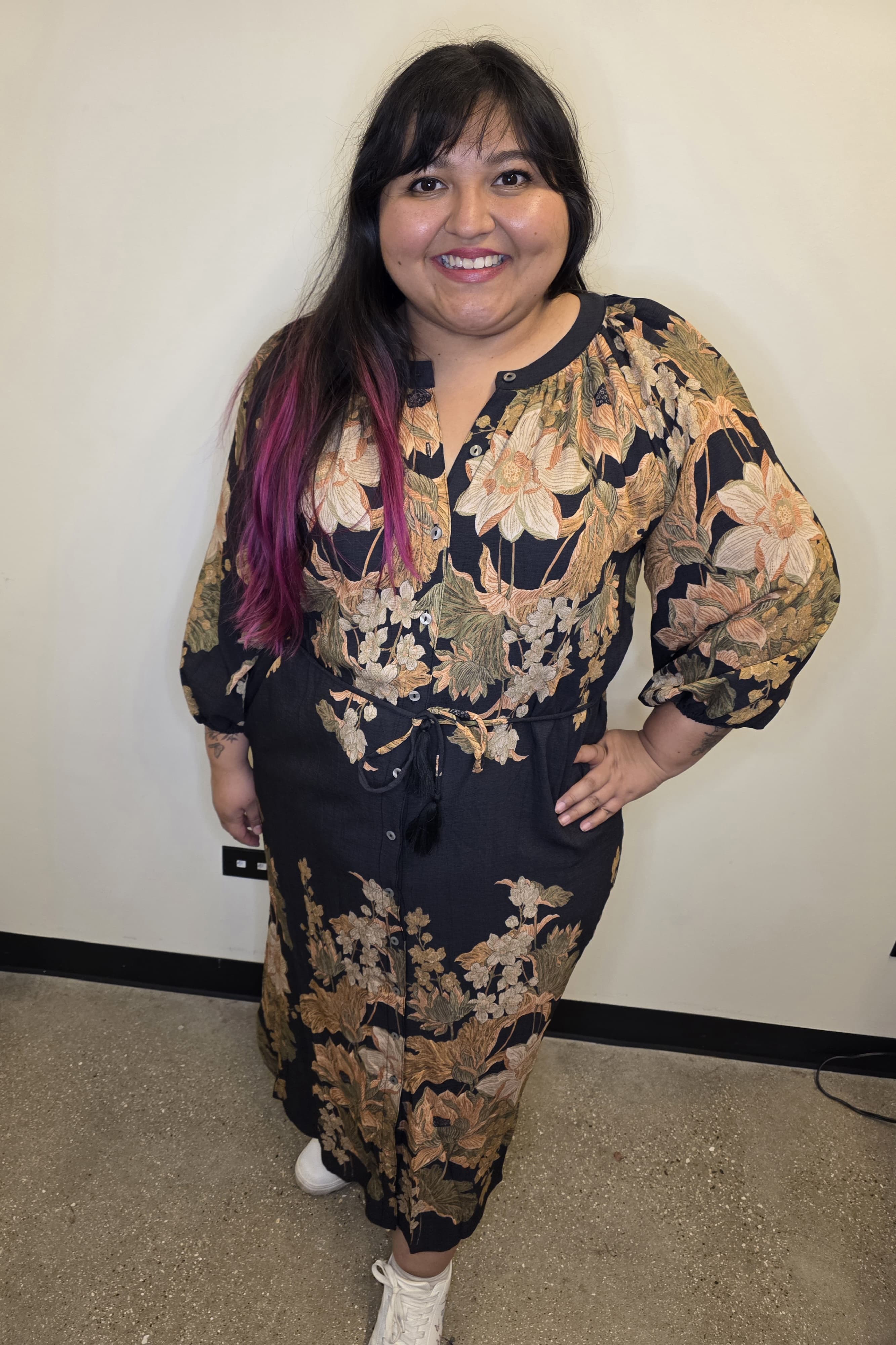 Floral print long sleeve Dress