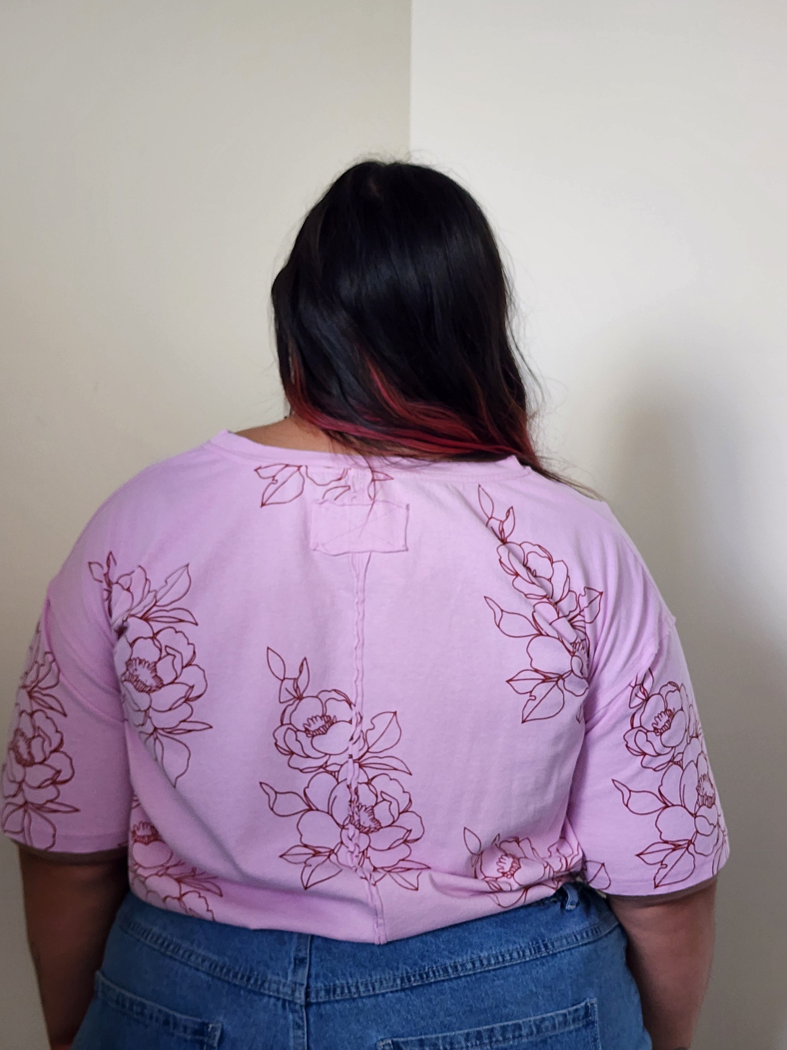 Flower Printed Cotton Jersey Top