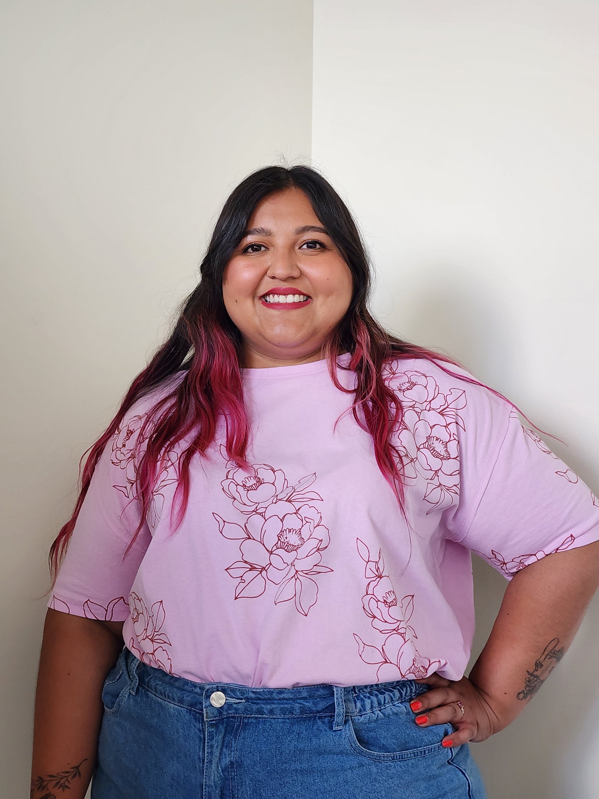 Flower Printed Cotton Jersey Top