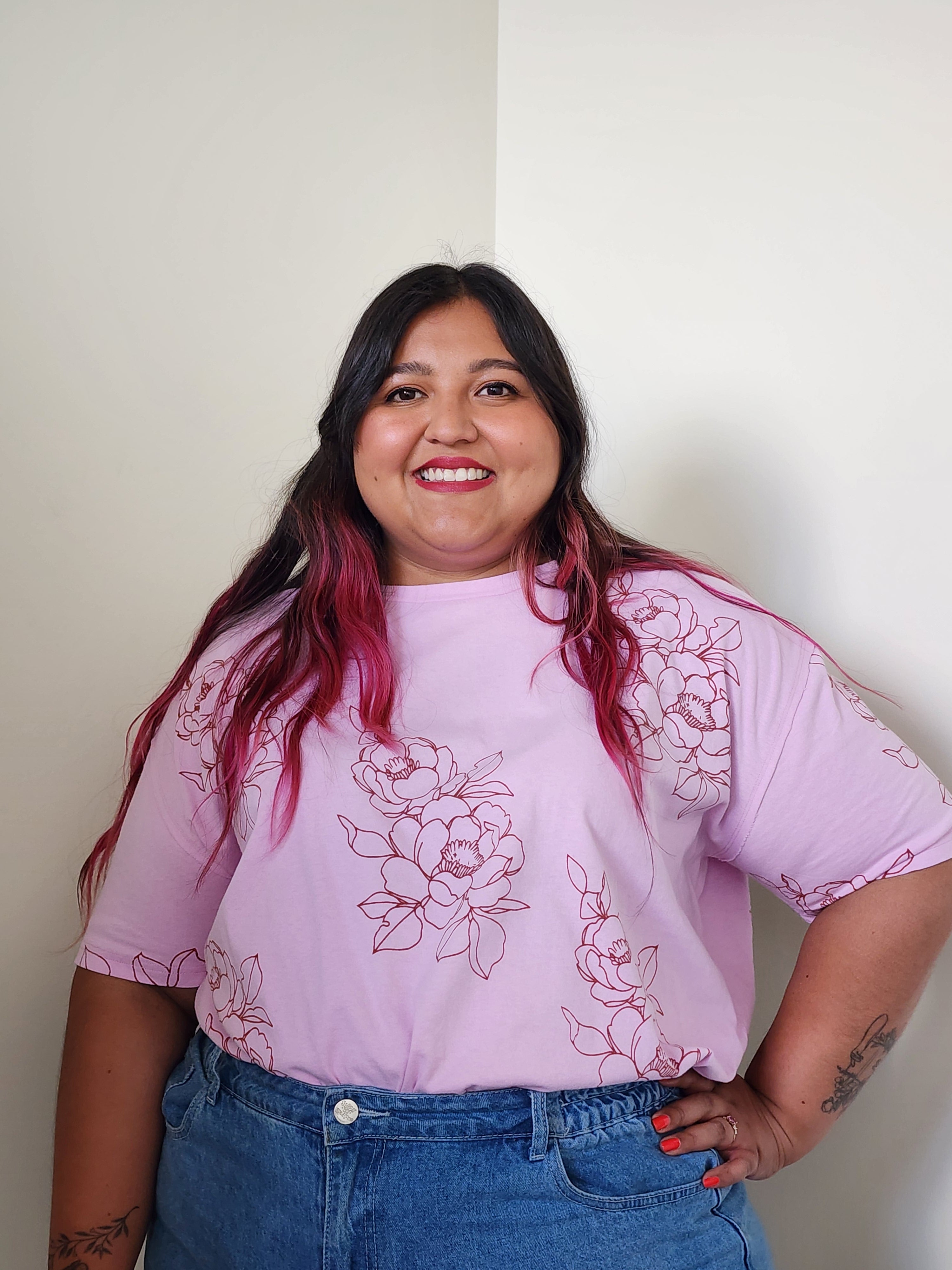 Flower Printed Cotton Jersey Top