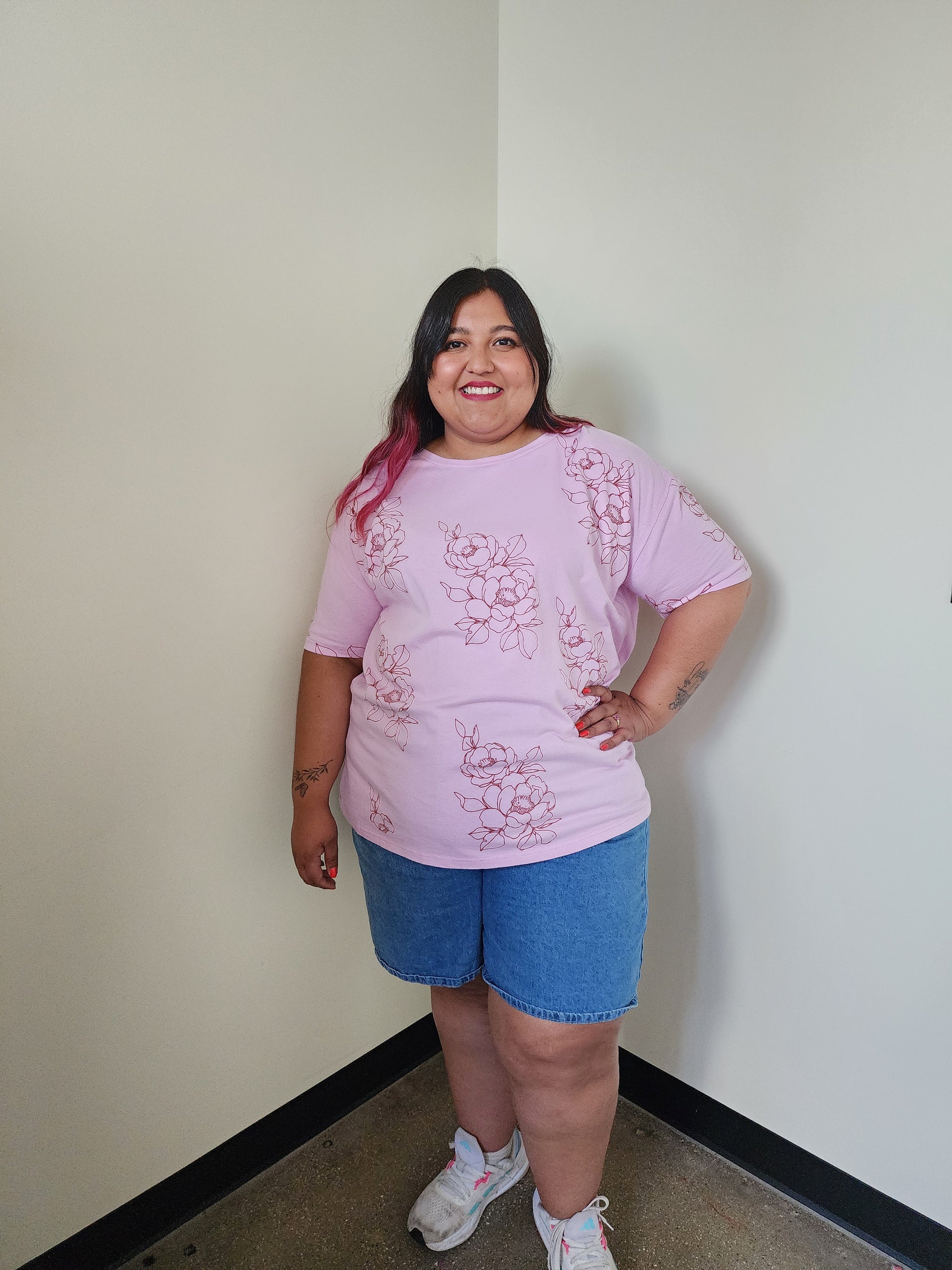 Flower Printed Cotton Jersey Top