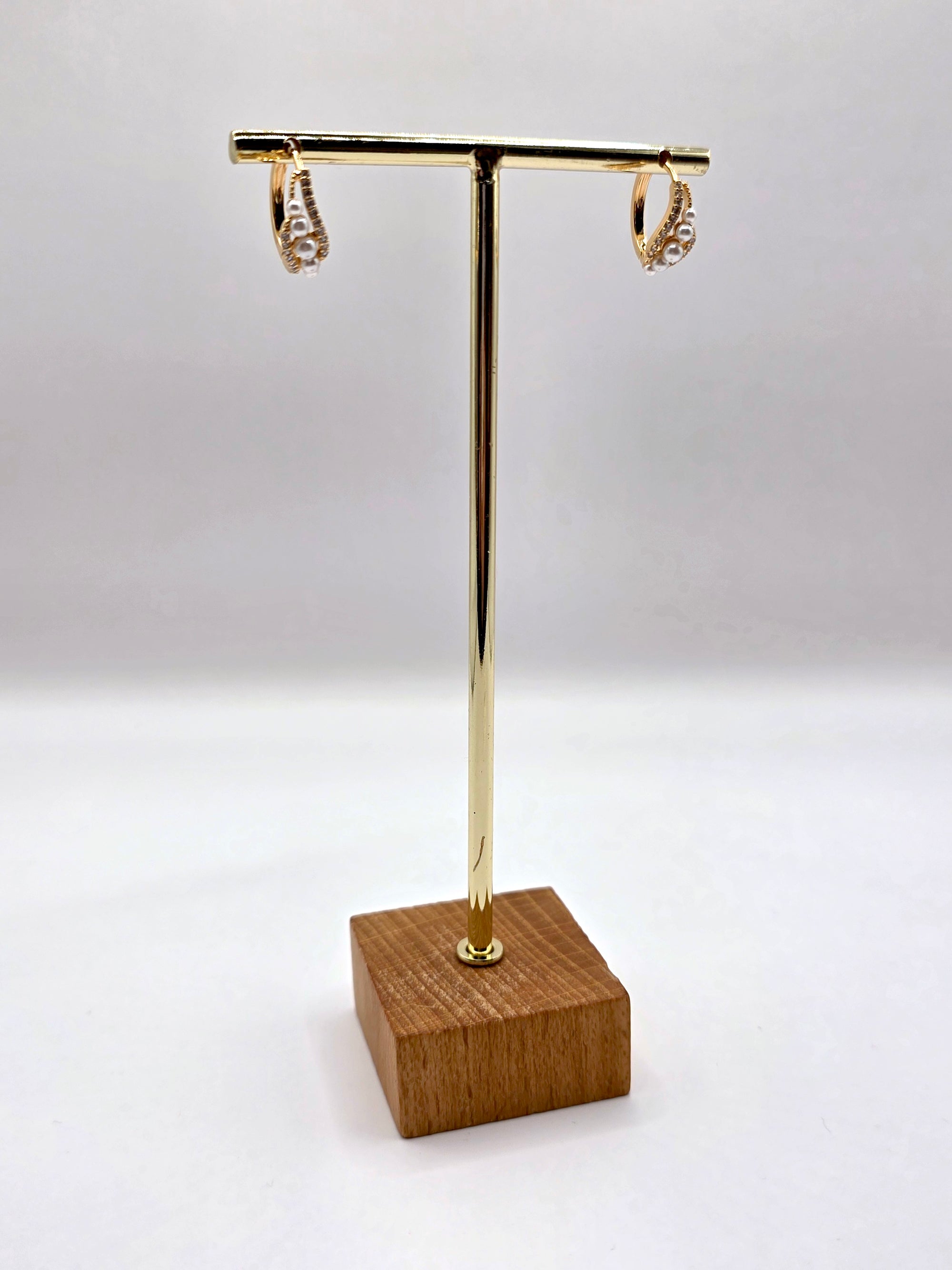 Gold Plated Pearl Hoops