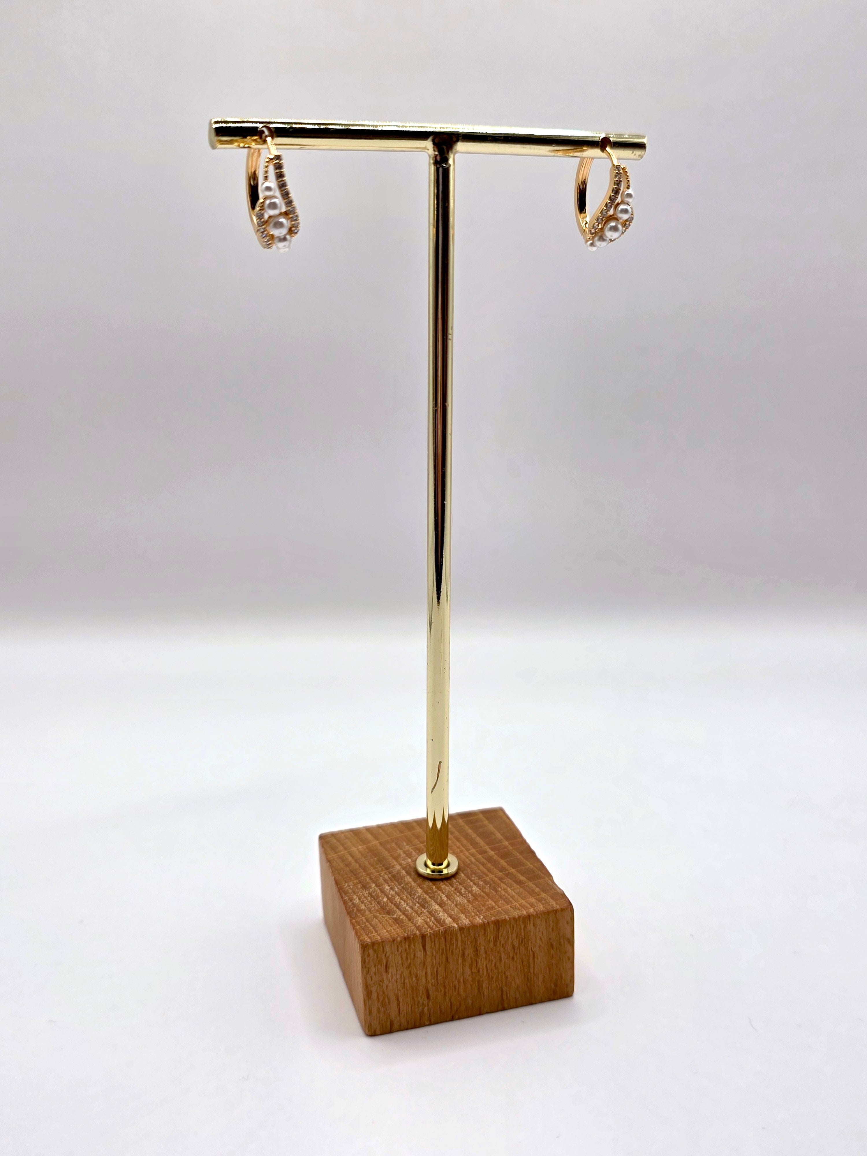 Gold Plated Pearl Hoops