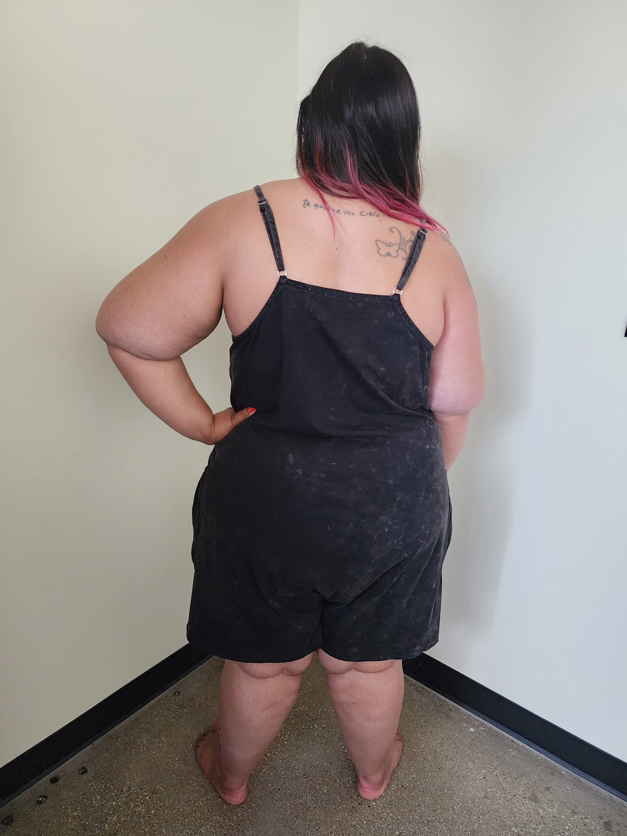 Mineral Washed Sleeveless Knit Romper