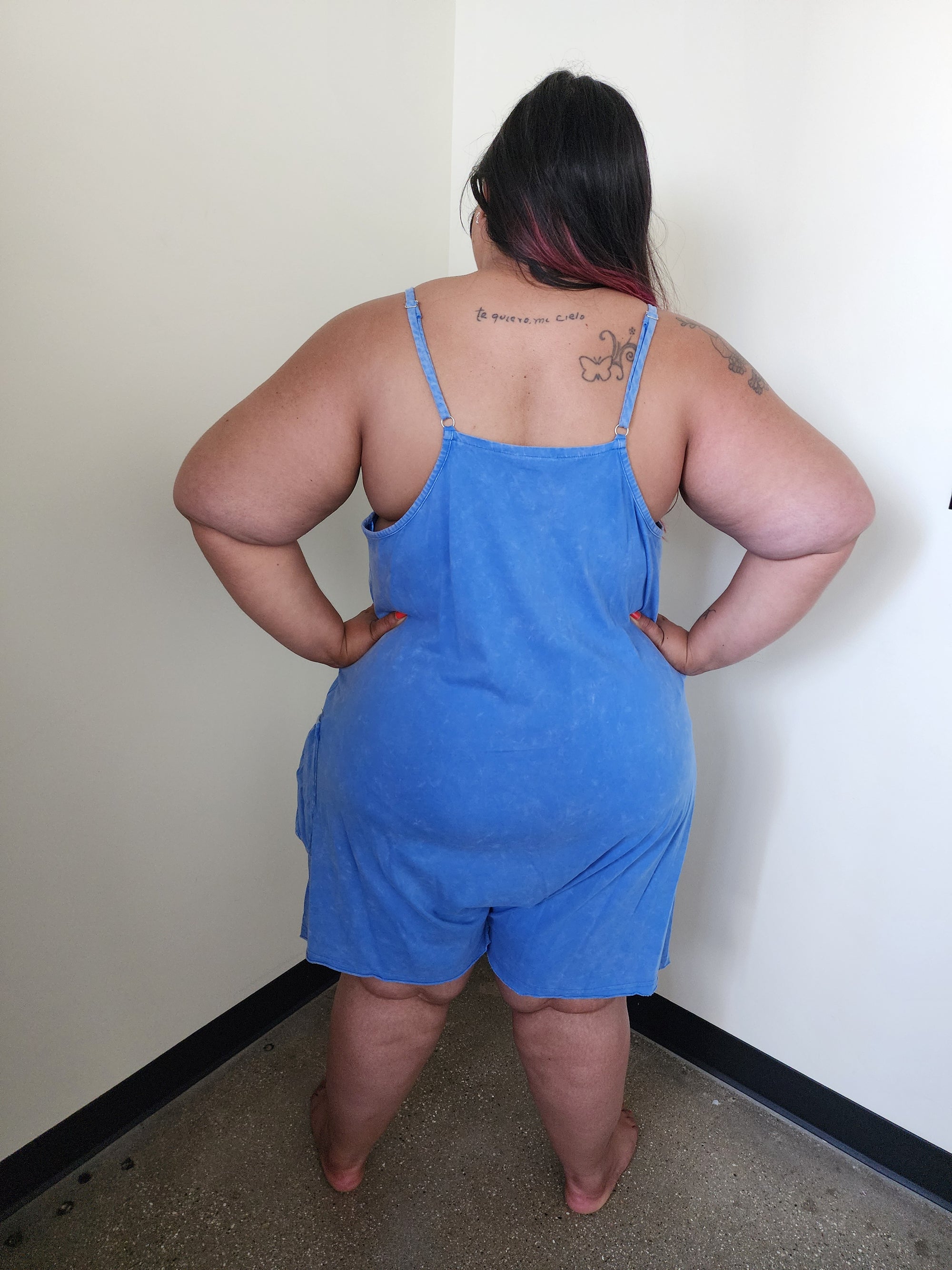 Mineral Washed Sleeveless Knit Romper