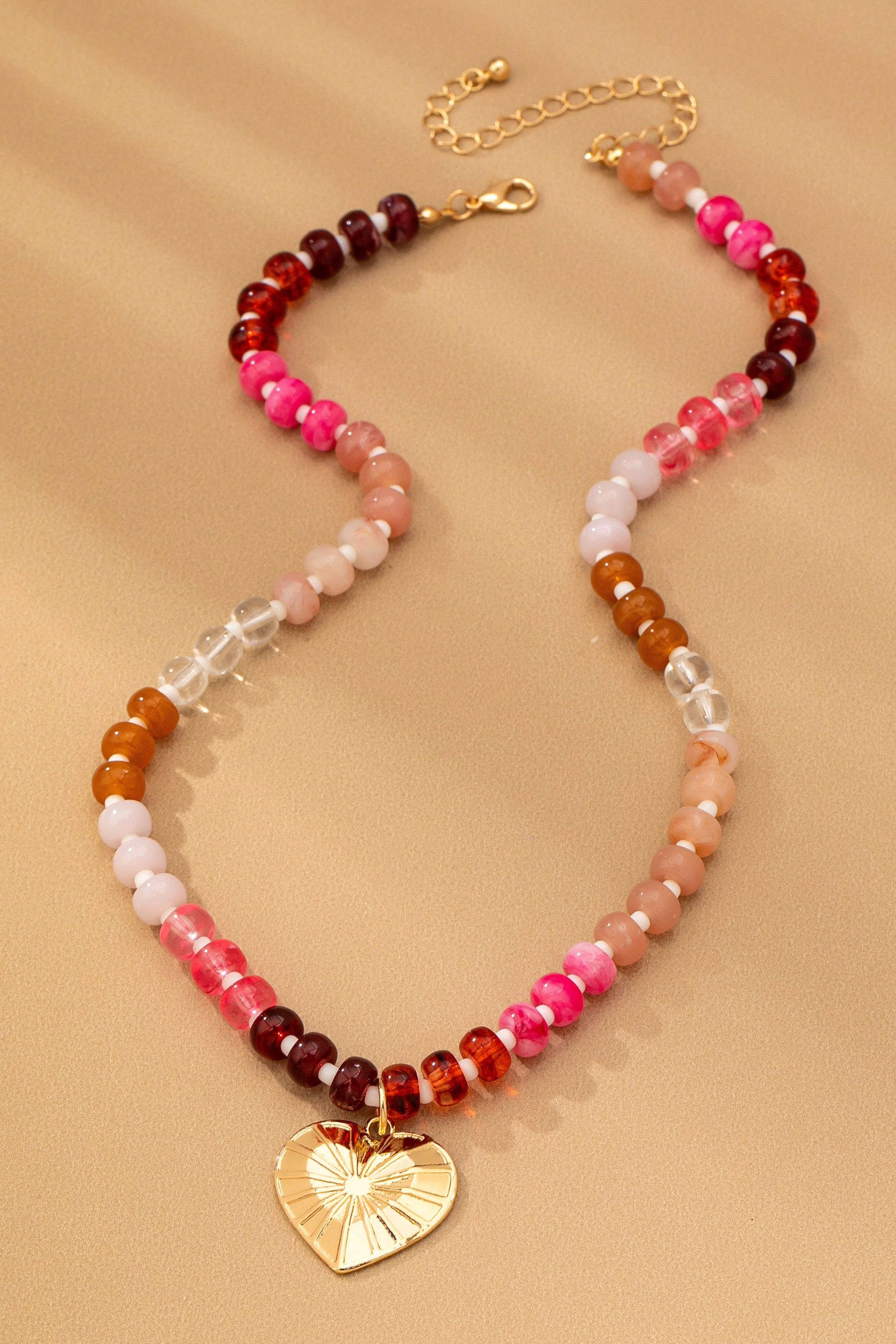 Multi Beaded Heart Necklace
