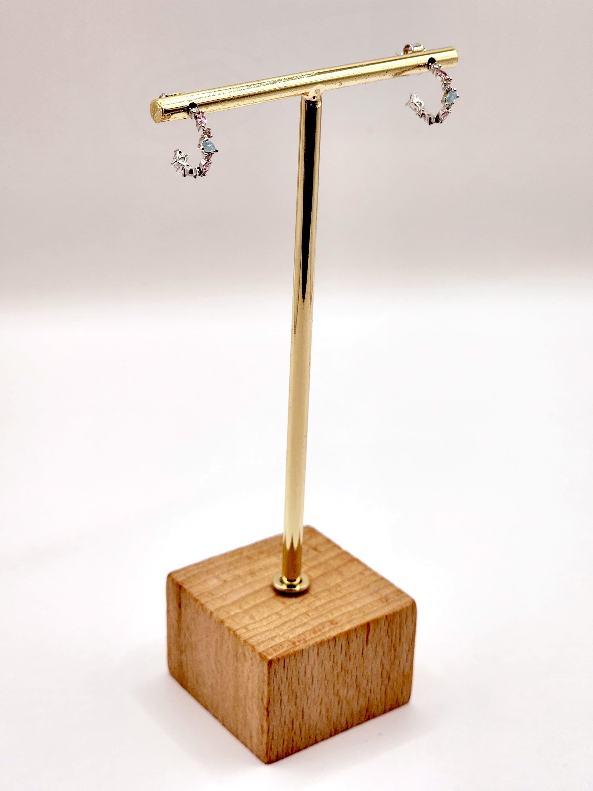 Pink & Blue Stone Hoops