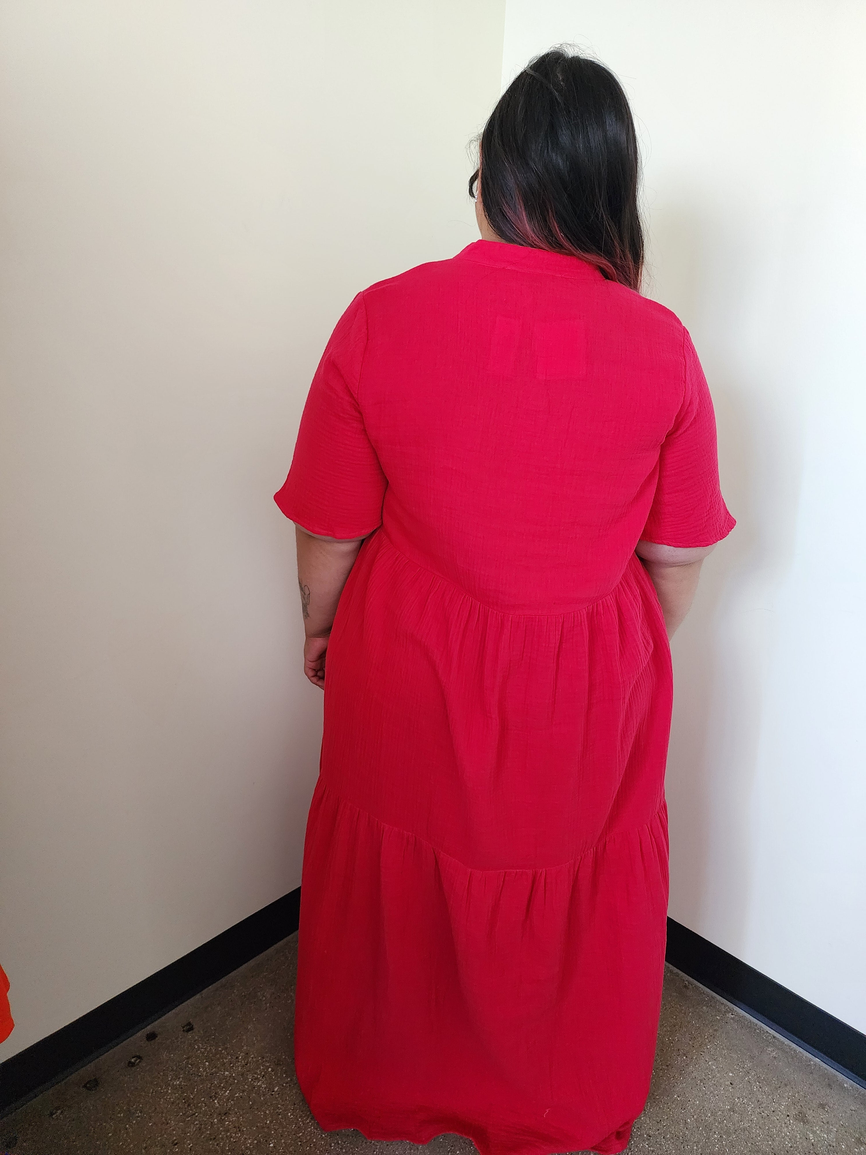 Red Flowy Maxi Dress