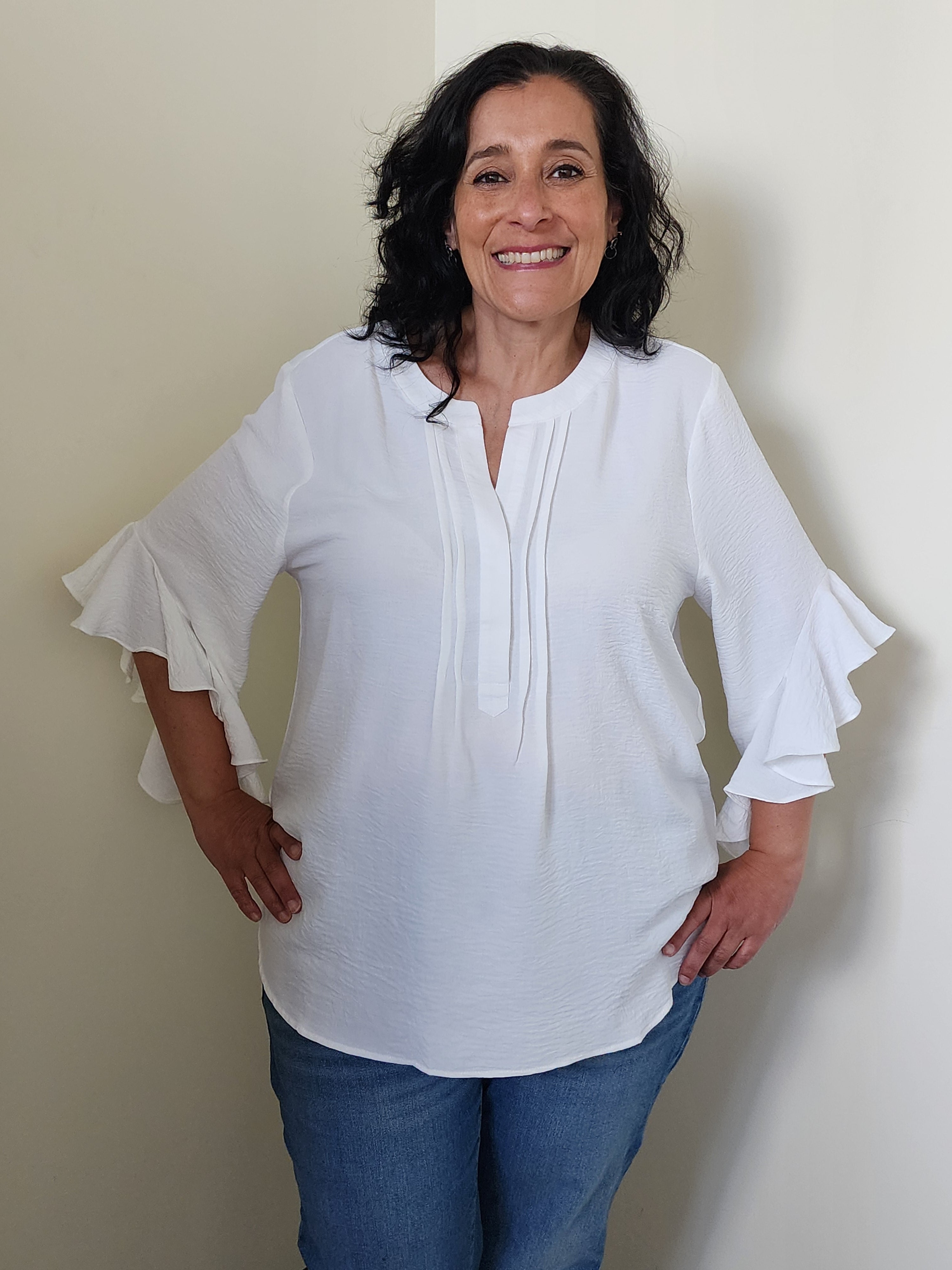 Ruffled Bell Sleeve Blouse