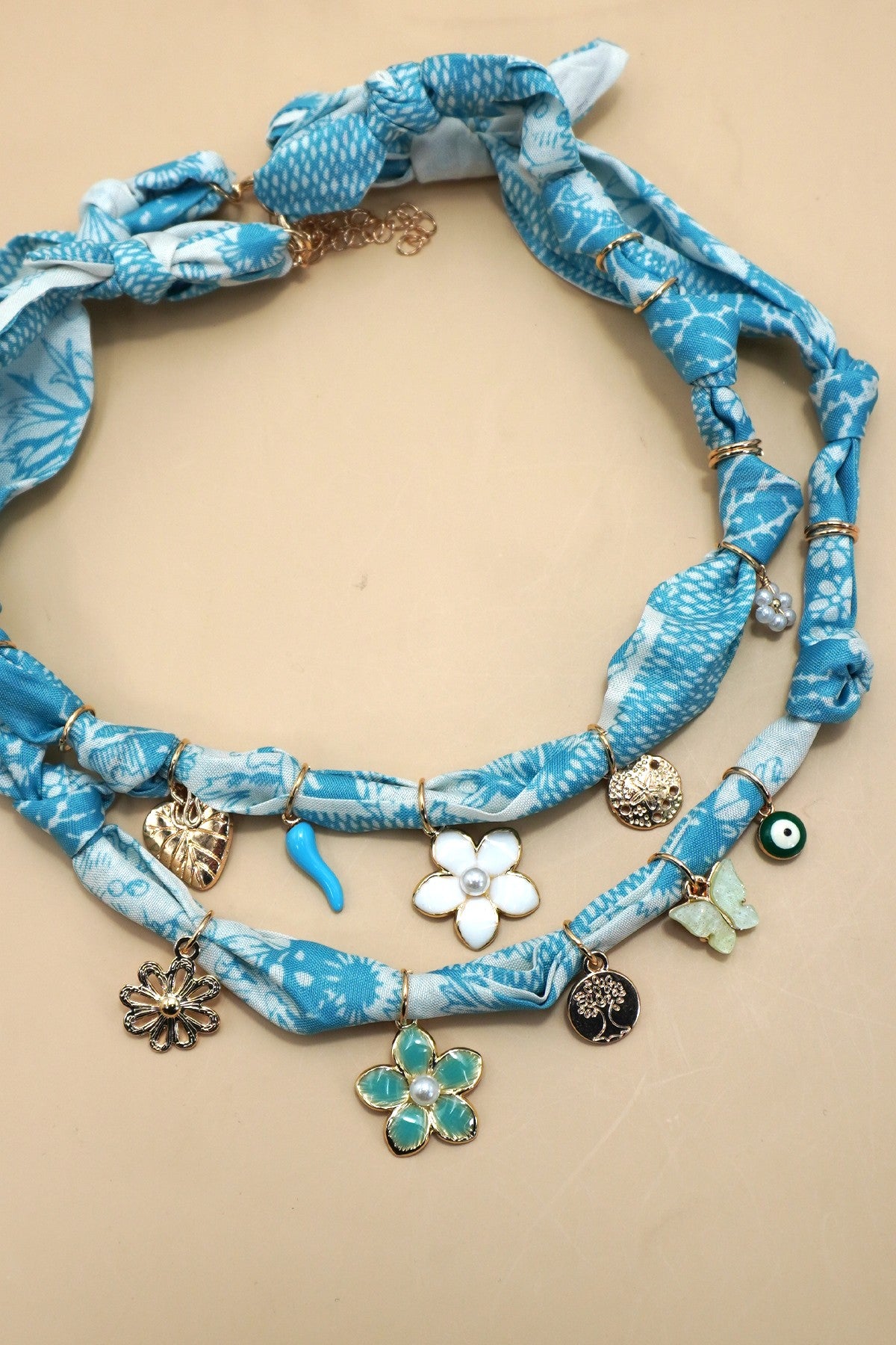Stainless Steel Scarf Charm Necklace